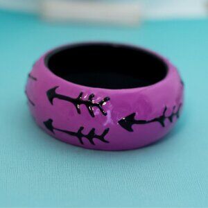 7 inch, Vintage Sun Arrows Purple Band Bangle - EX9